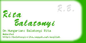rita balatonyi business card
